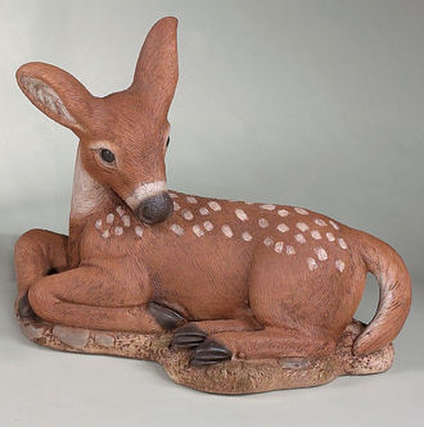 Fawn Laying down Head Down Statue Statuary